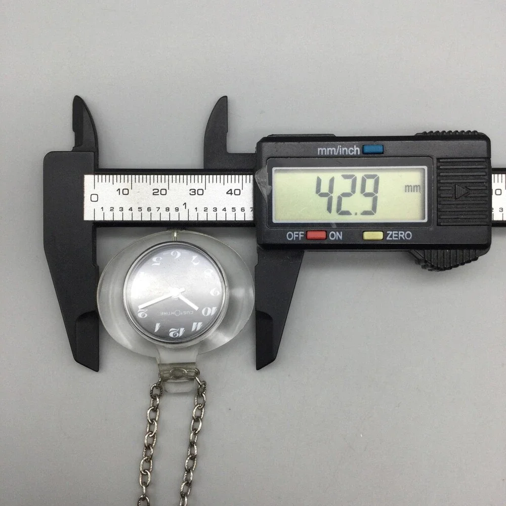 Custom Time Pendant Pocket Watch Necklace Women 43mm Black Dial Manual Wind